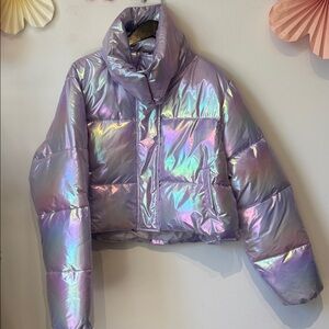 Unreal fur puffer jacket light purple Xlarge